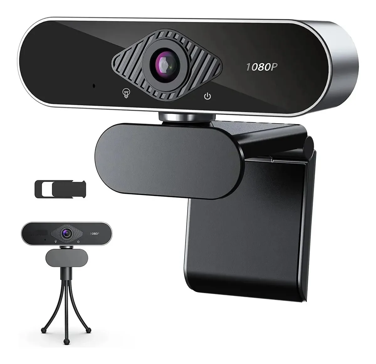 Webcam Poemysir Webcam 1080p Streaming Webcam para PC Webcam HD com microfone Webcam USB de rotação 360 para laptop