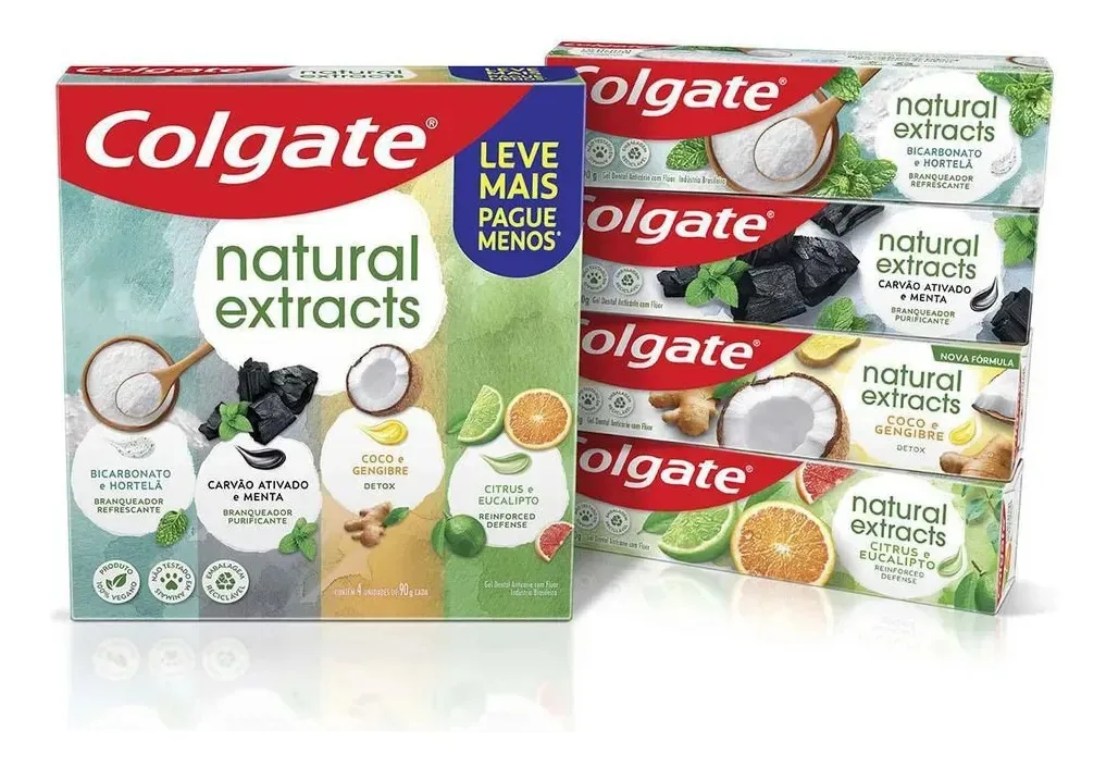 Pack 4x Creme dental Colgate Natural Extracts 90g cada