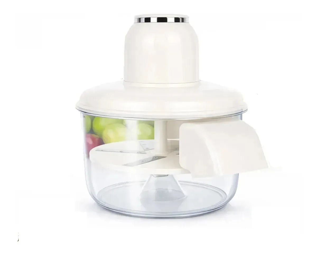 Bateria de aço inoxidável sem fio recarregável para descascador de frutas e vegetais brancos