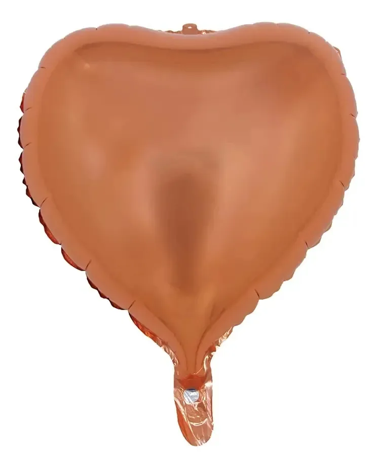 Balao Metal Coracao C.canudo Rose Gold 18pol Refq00303 Silver Plastic