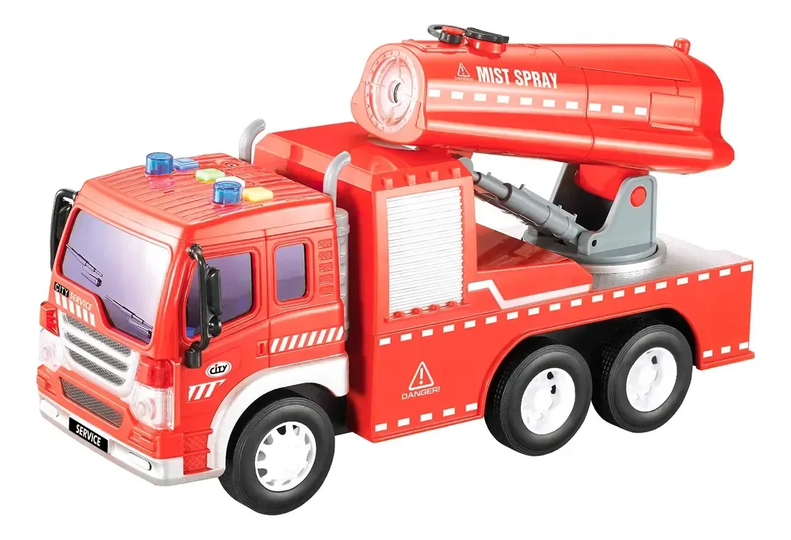 Caminhão de bombeiros de brinquedo Magnetics G34178 vermelho