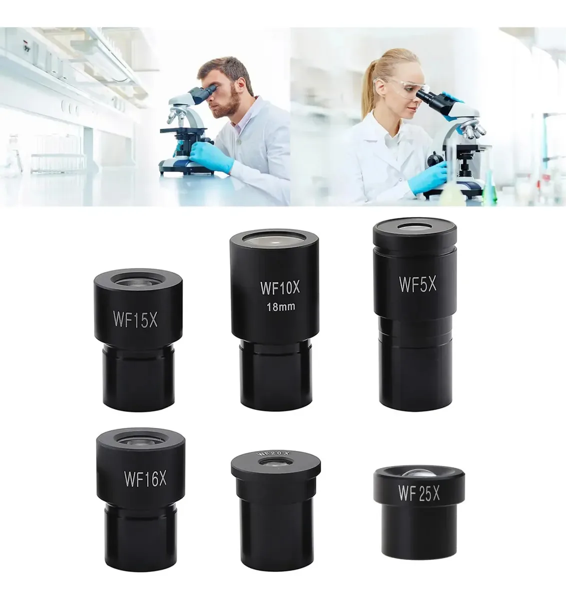 Adaptador de microscópio biológico para lente grande angular WF5x/WF10x/WF15x/WF16x/WF20x/WF25x