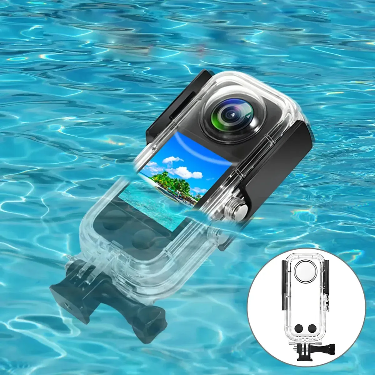 Estojo de mergulho para câmera de ação de mergulho, impermeável, estojo protetor para mergulho, mergulho com snorkel e natação, 360 unidades