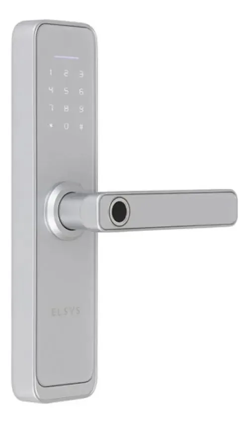 Fechadura Digital Elsys Prata Biometria, Chave, Senha E Wifi