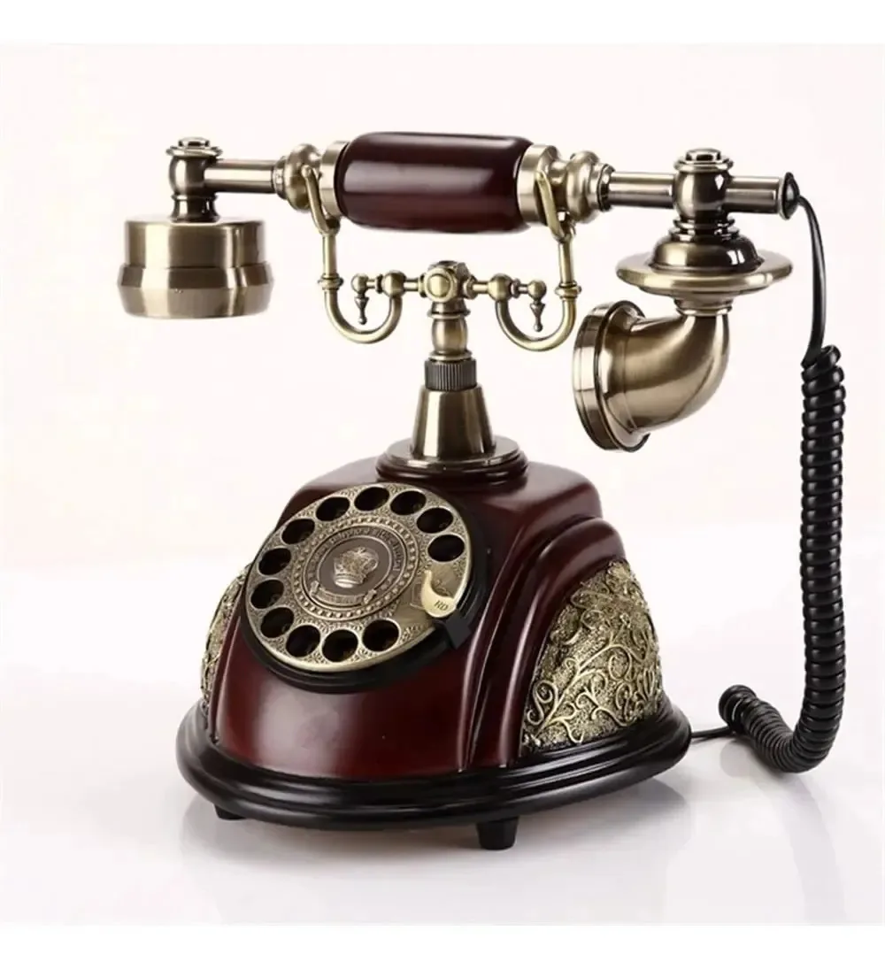 Telefone retrô vintage Oaqzgbvkv Telefone fixo antigo Telefones antigos Telefone com fio giratório Telefone de mesa retrô para decoração de casa