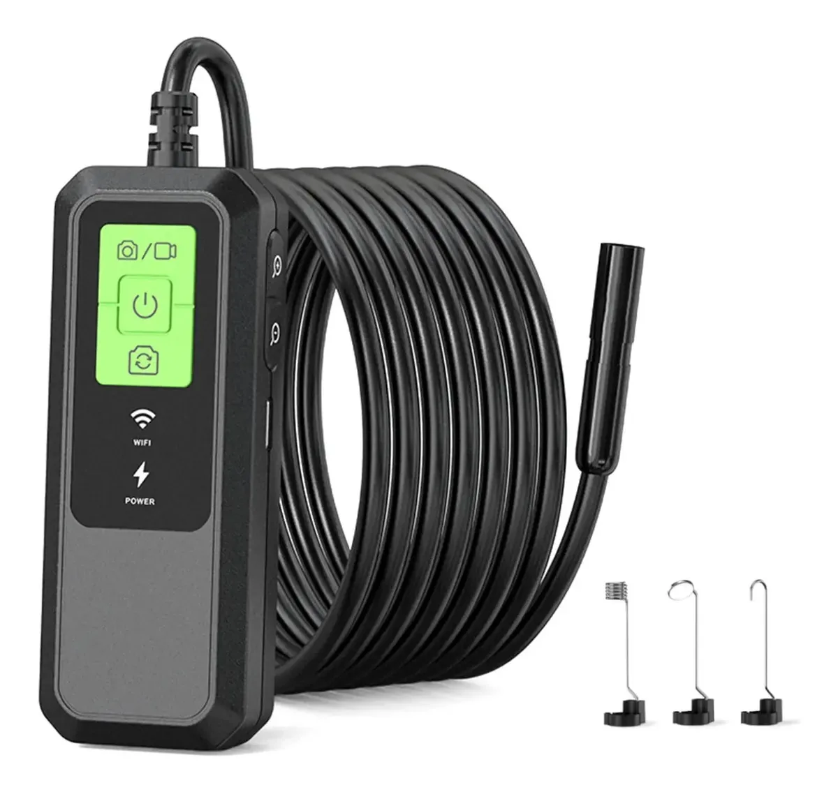 Lente impermeável Jojobasec: endoscópio, câmera de boroscópio recarregável USB, inclui câmera de inspeção de bateria