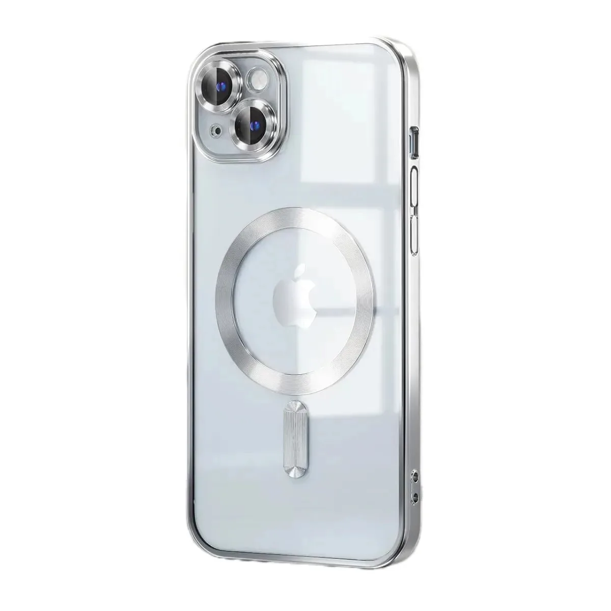 Capa galvanizada para iPhone 14 prateada