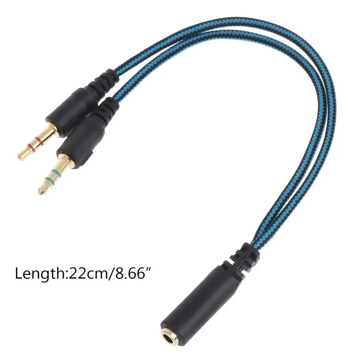 Hxyxbnhno - Divisor de fone de ouvido de computador feminino de 3,5 mm para 2 adaptadores conversores de fone de ouvido com cabo trançado macho de 3,5 mm
