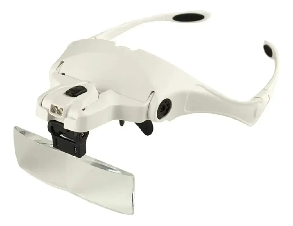 Lupas de lentes múltiplas Qhyxt 9892B1 Lupa intercambiável 5 peças de lentes de faixa de cabeça 2 lâmpadas LED