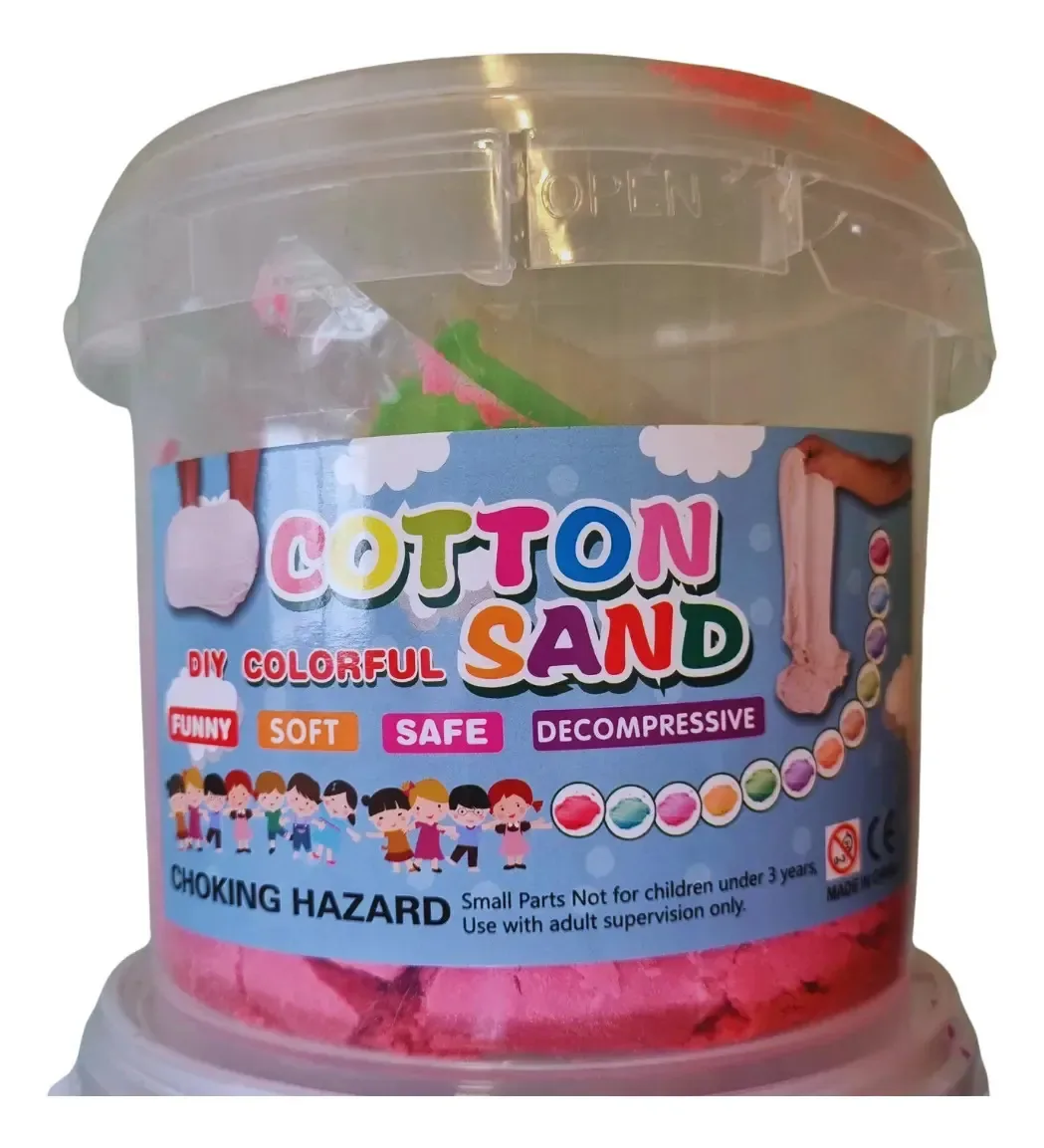 Balde de areia mágico para crianças - 1 kg - Inclui moldes rosa