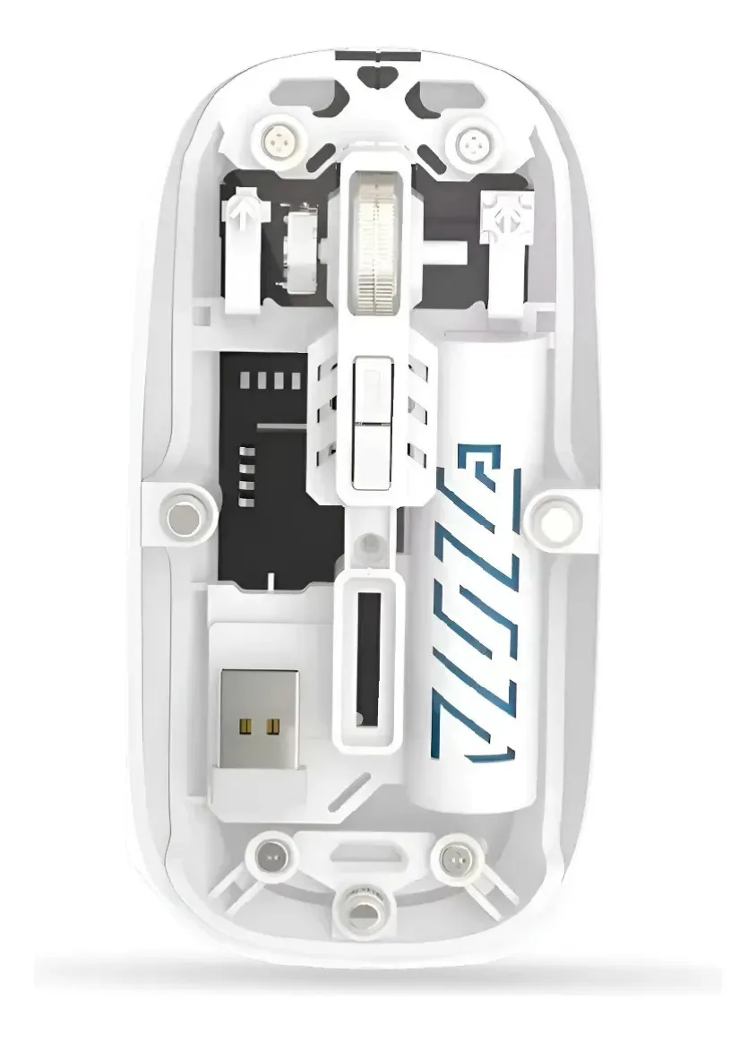 Mouse sem fio Yelandar Crystal Bluetooth + 2.4g recarregável e silencioso