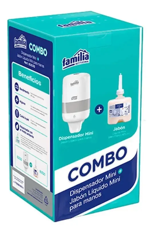 Mini dispensador de sabonete líquido + sabonete líquido para mãos 475 ml branco