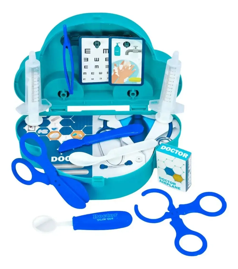 Conjunto médico infantil Magic Play Play Trolley azul