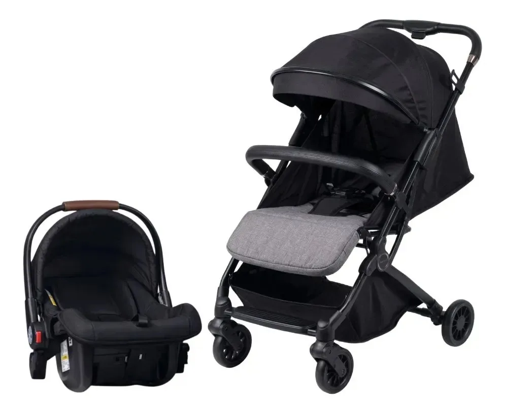 Carrinho de Passeio Avanti Travel System Preto, Reclinável para Bebês