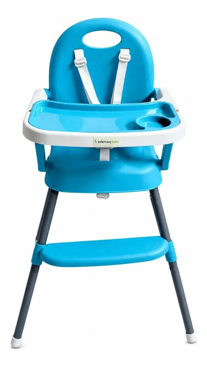 Cadeira Alimentação Bebê 3 Em 1 Dobrável Azul Até 25kg Azul