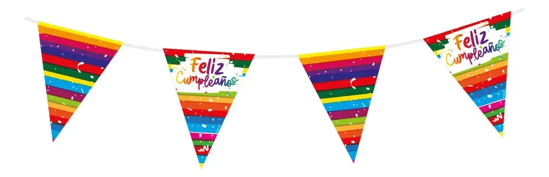 Bandeirinha/Guirlanda Sempertex Cumpleaños Dorado-Negro multicolor