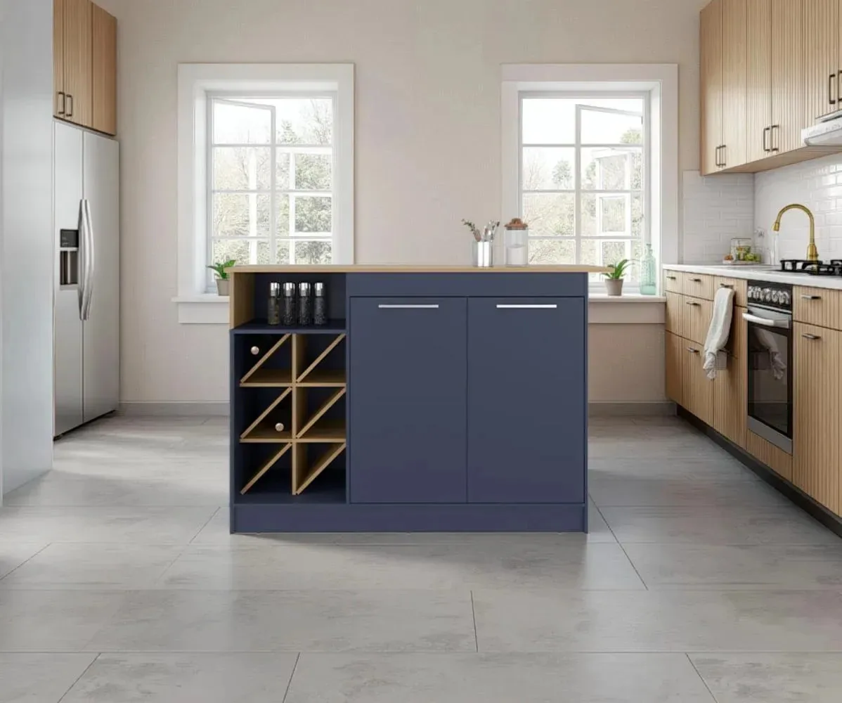 Bar de cozinha Lugano, European Ash e Kronos Blue Ash