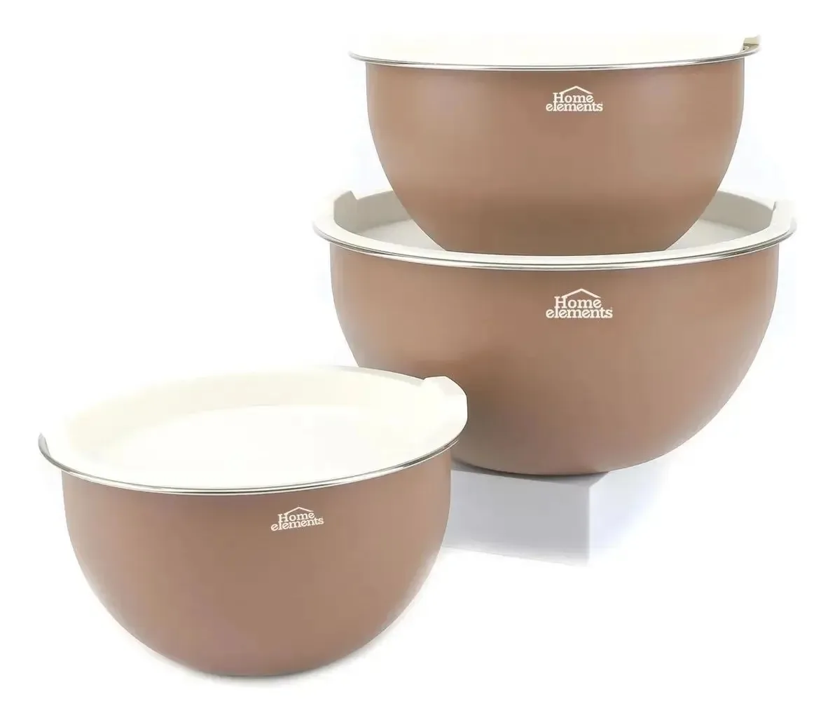 Tigelas de aço inoxidável com tampa Tigelas de salada Mocca