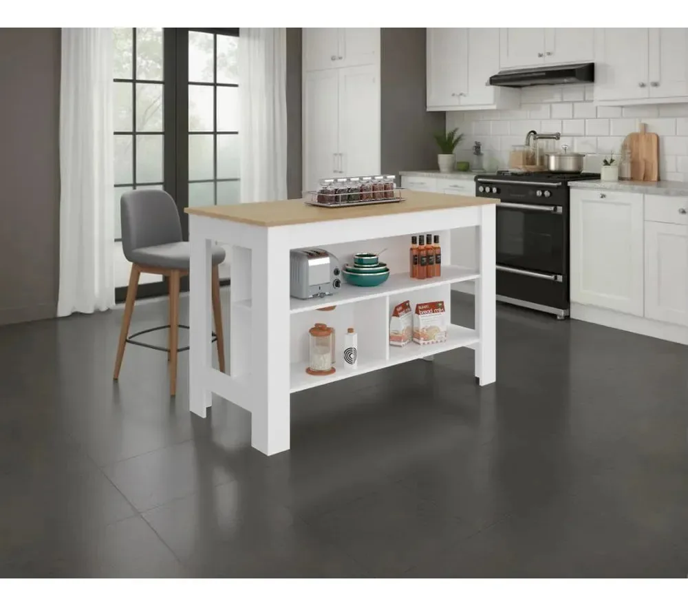 Bar de cozinha Cala, Kronos White, White Ash
