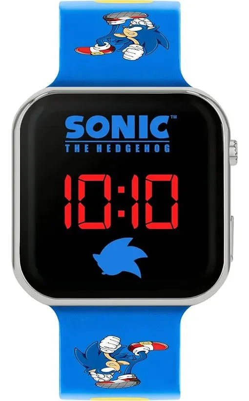 Relógio Sonic Digital para Crianças, Tela LED, Televisão, Azul