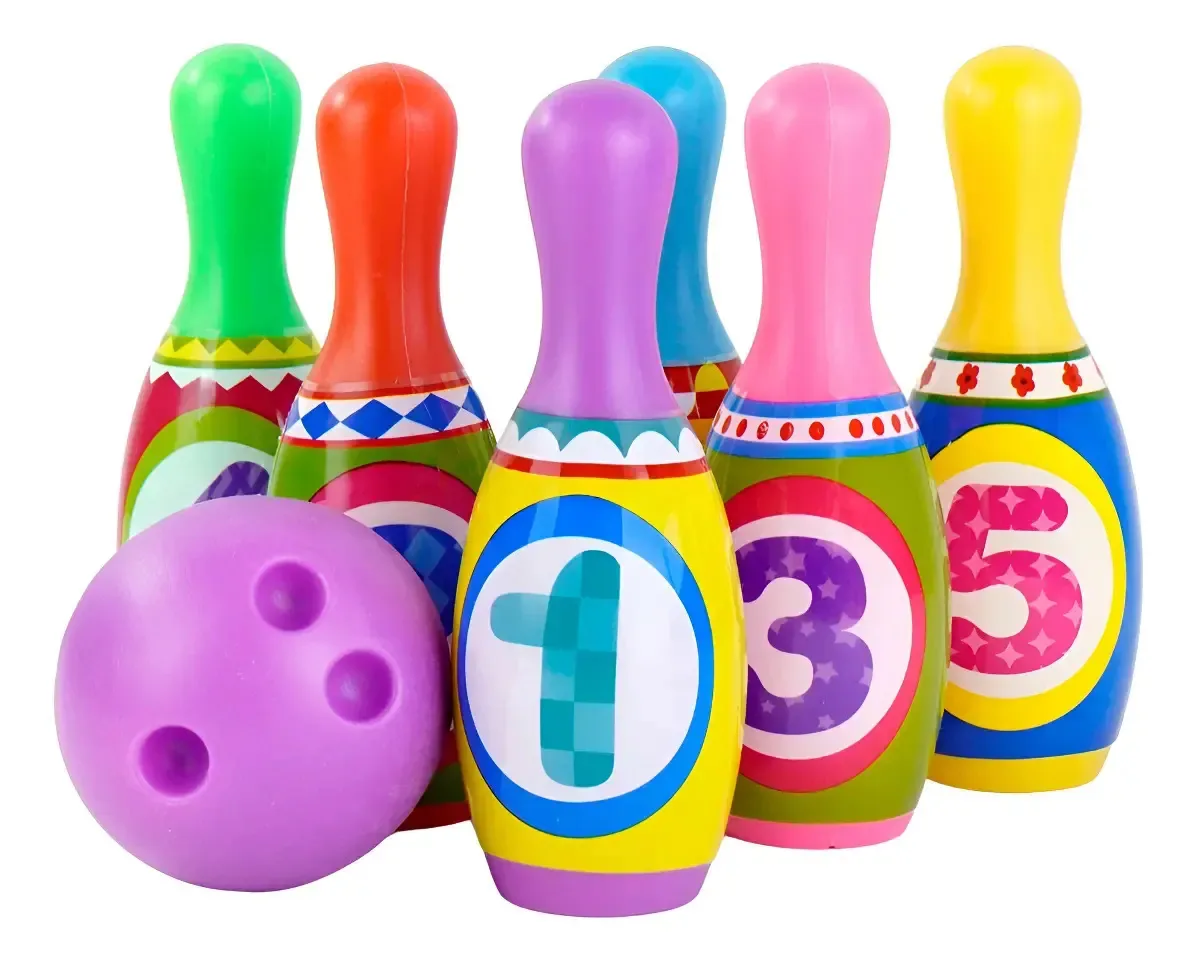 Conjunto de boliche de 7 peças Taças numeradas de 19 cm em uma caixa numerada