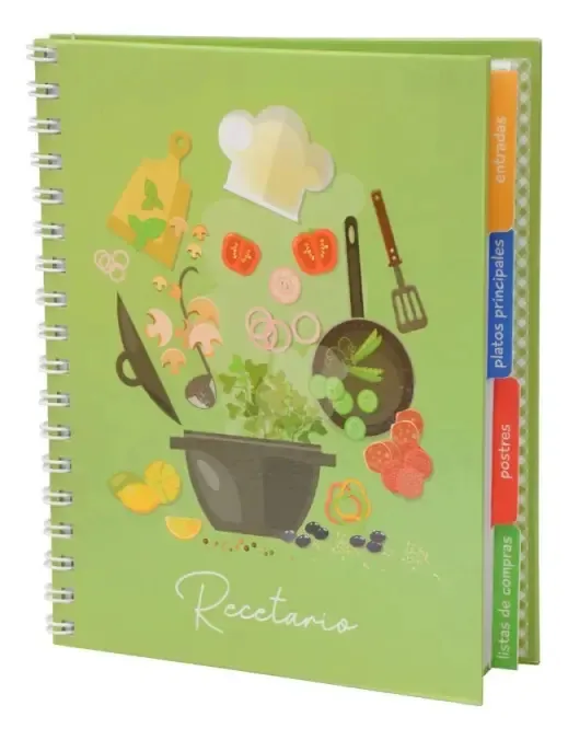 Livro de receitas de capa dura para 120 receitas | Tecnopaperia