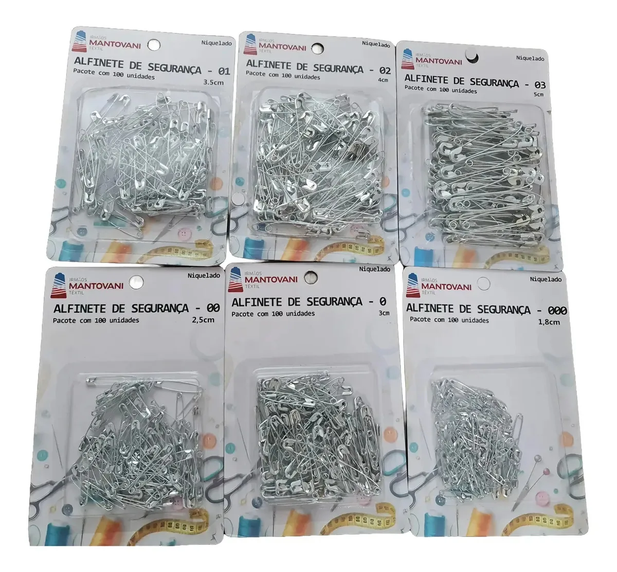 Kit Alfinete De Segurança 600 Unidade Diversos Tamanhos