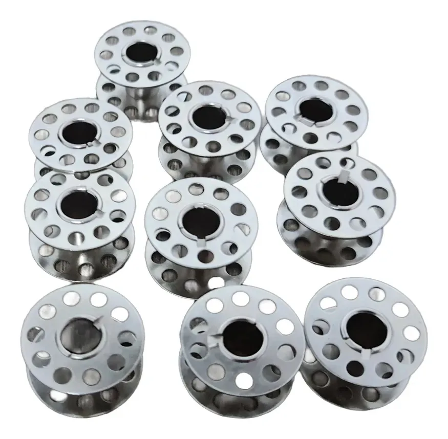 10 Bobina Carretilha Canelinha Metal Furada Reta Industrial