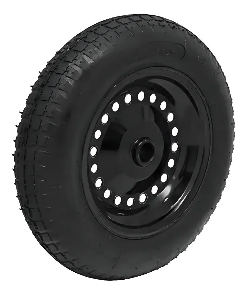Pneu Carrinho Mão Completo Montado Aro De Aço + Câmara