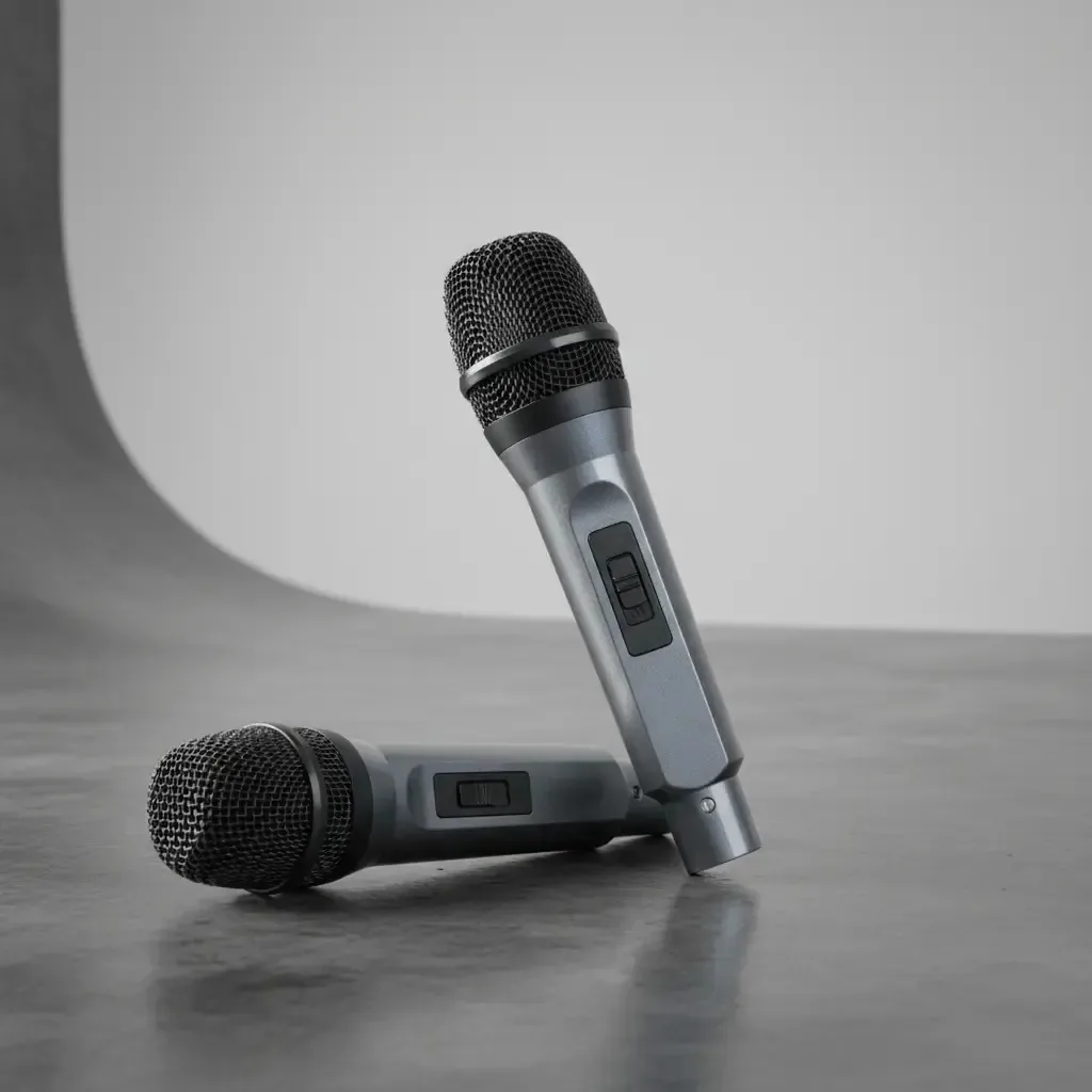 2 Microfones Profissionais Redução De Ruido Audio Qualidade Cinza