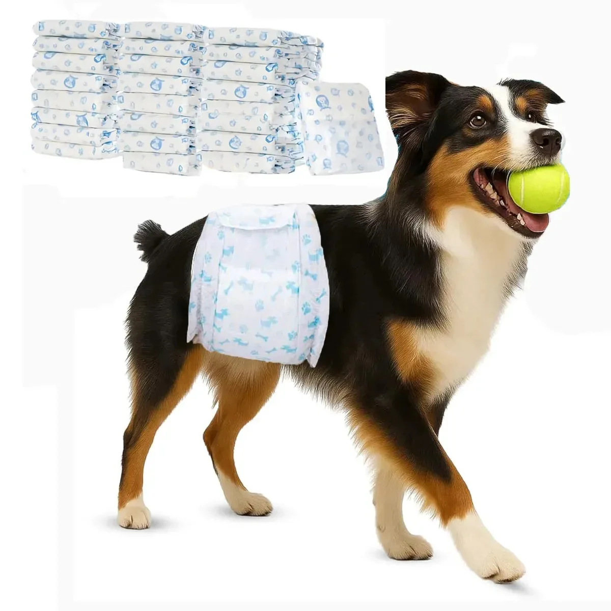 36 fraldas descartáveis para cães machos, fraldas superabsorventes para cachorros, para calor, micção excitável e incontinência