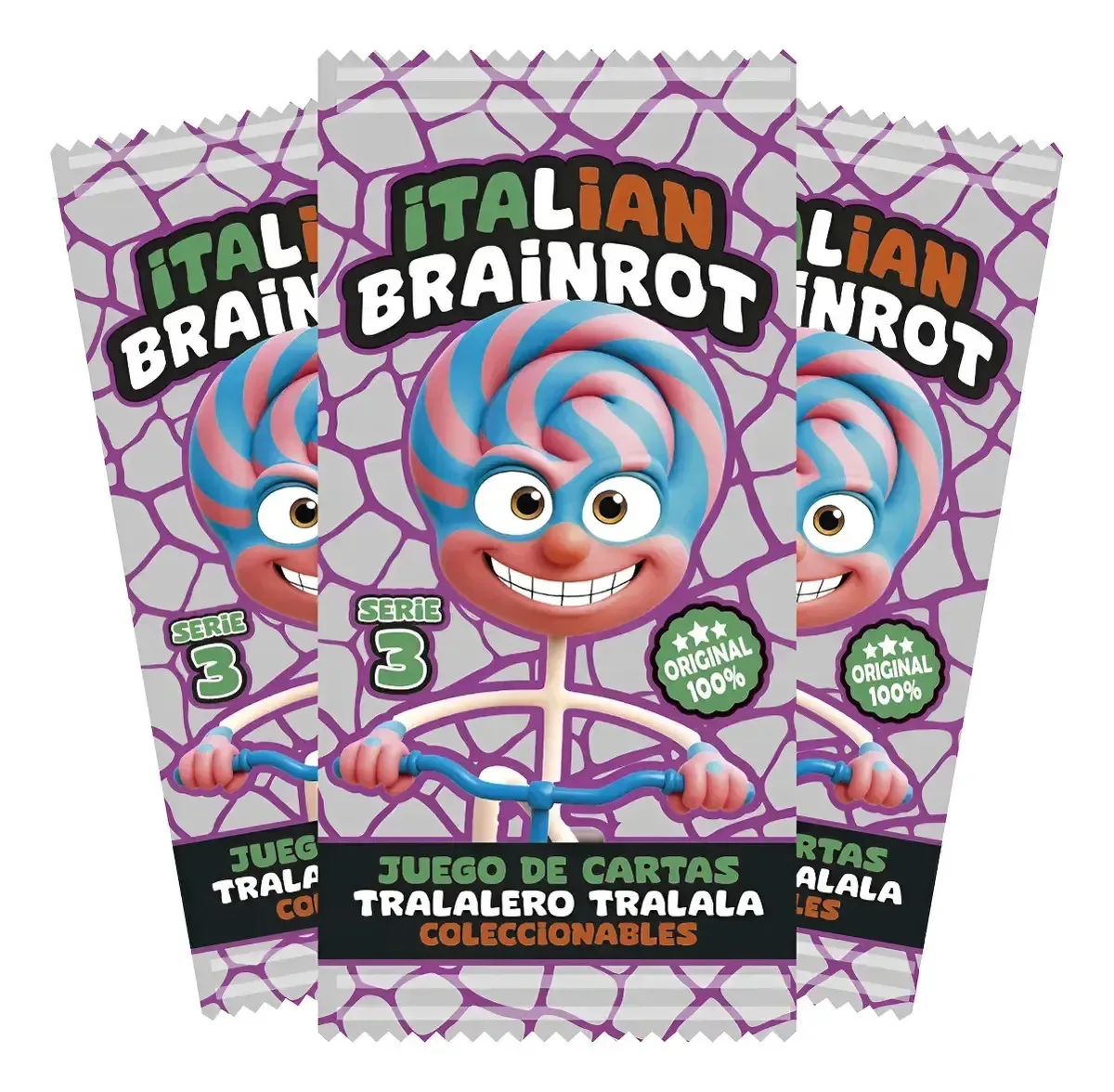 Conjunto de cartões colecionáveis Tralalero Tralala X 20 Envelopes Italian BrainRot Série 3 - prata, espanhol