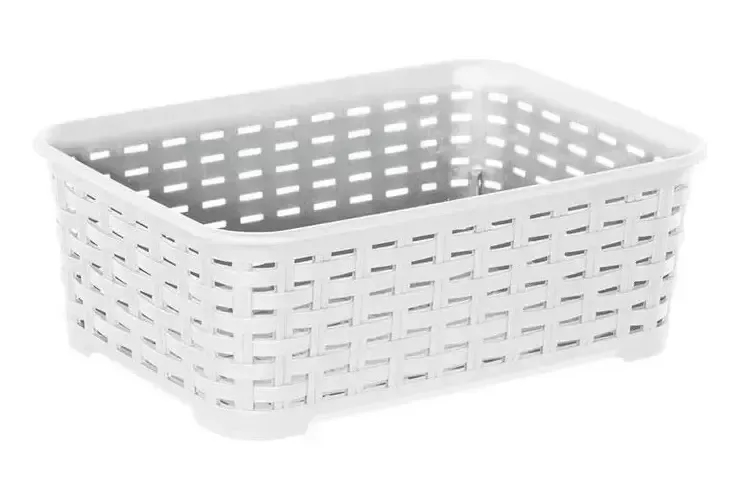 Cesta organizadora multiuso de vime de 1,4 litros, cor branca