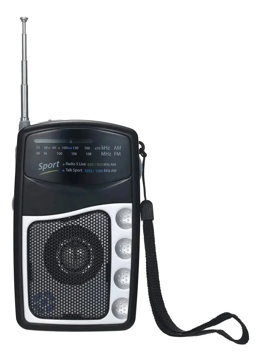 Rádio de bolso portátil Yqbdckedu com sintonização FM/am, receptor de rádio, alto-falante embutido, antena escopica, suporte de rádio Clip, saída, preto