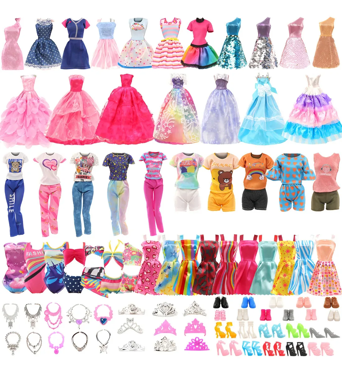 20 Roupas Da 30 Cm Boneca + 15 Sapatos + 12 Acessórios