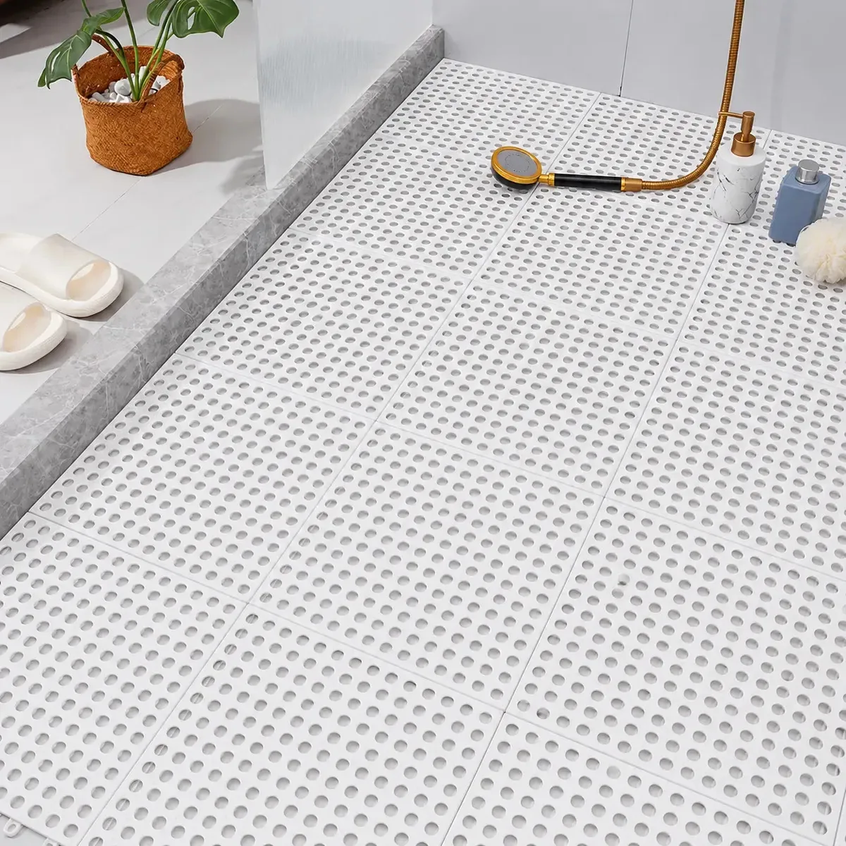10 Pçs Tapete Estrado Pvc Antiderrapante Piso Para Box Canil Cor Branco
