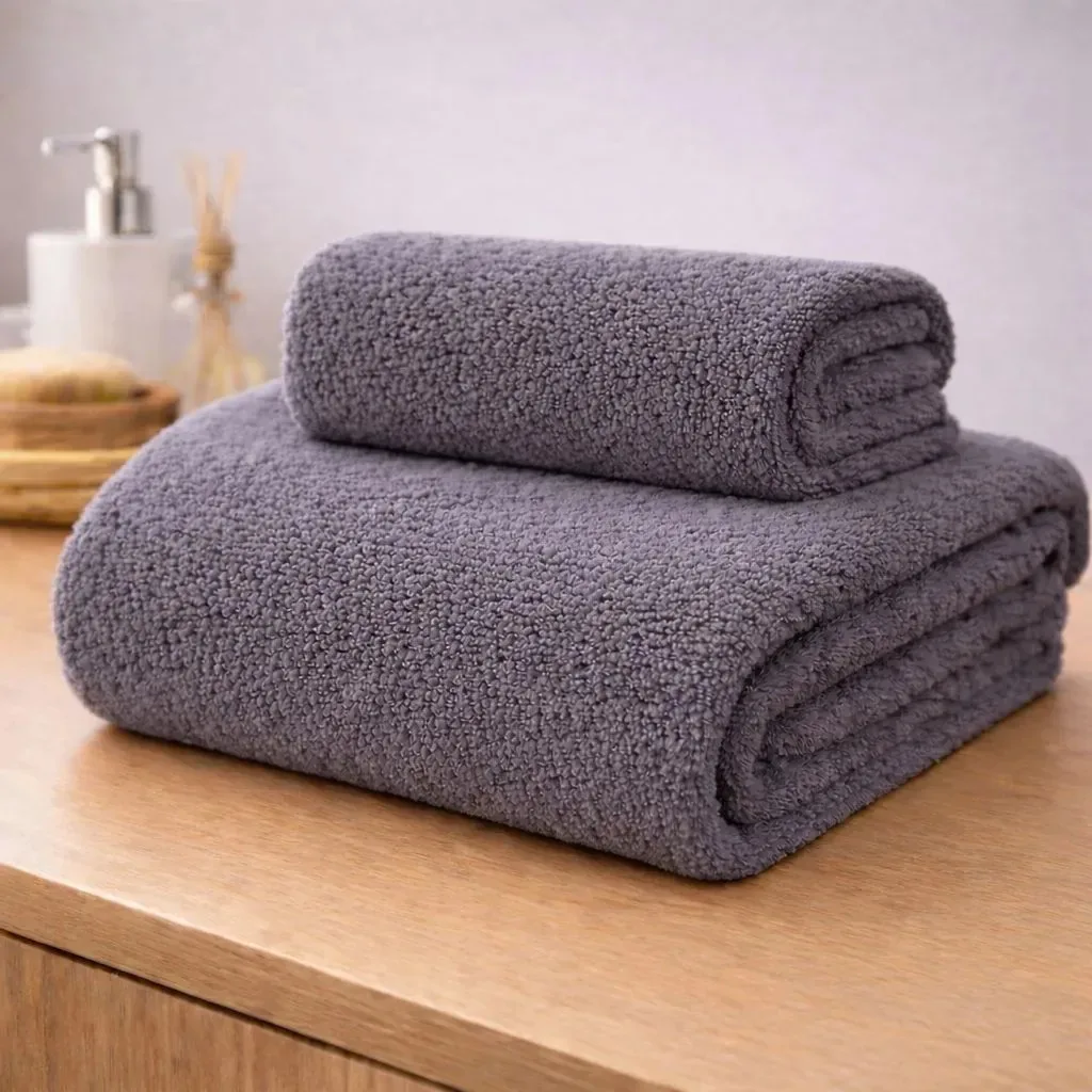 Conjunto de toalhas e toalhas cinza médio 100% algodão Premium Hotel de 600 gr