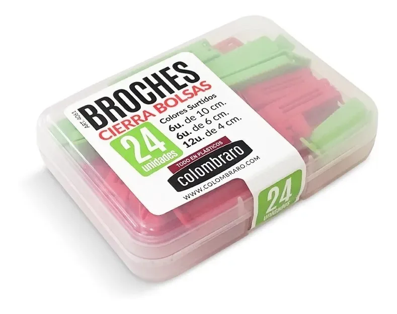 Broches Close Bags In Set X 24 U. Colombraro