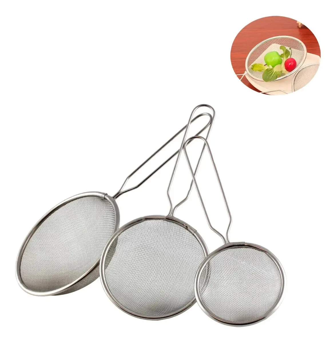 Escorredor de alimentos e peneiras malla Unity Group SETX3 cor metal