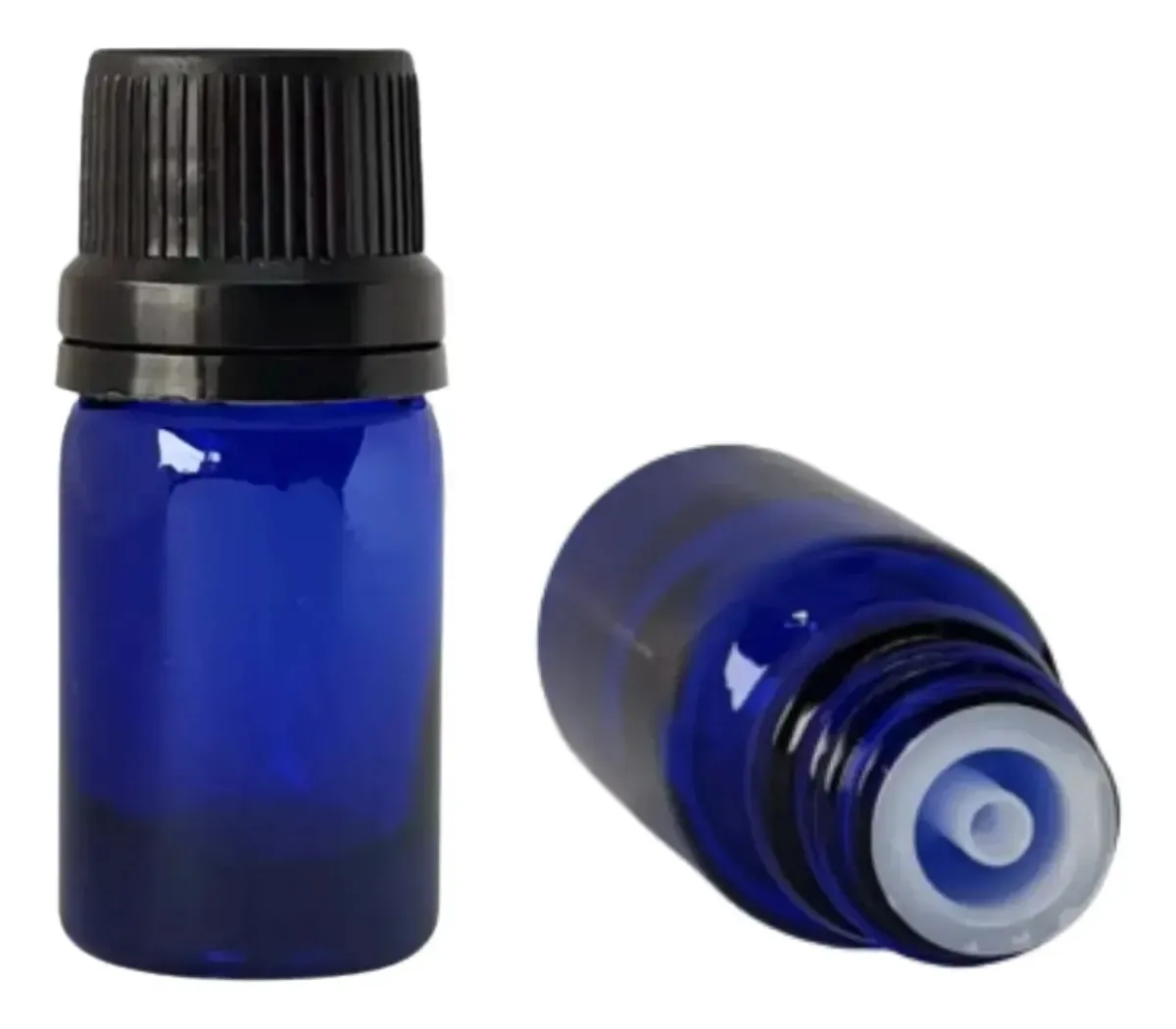 Frasco de conta-gotas azul, tampa preta de 10 ml e inserção azul X30u