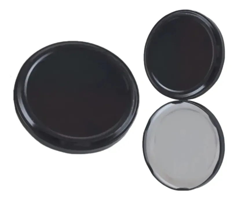 Conjunto de tampas axiais X50u: potes de geléia herméticos pretos axiais de 82 mm