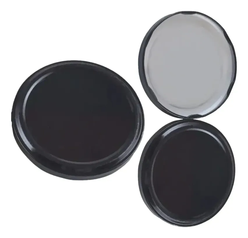 Conjunto de tampas axiais X100u: potes de geléia herméticos pretos axiais de 82 mm