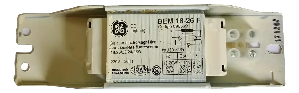 Reator eletromagnético Ge 18w-26w