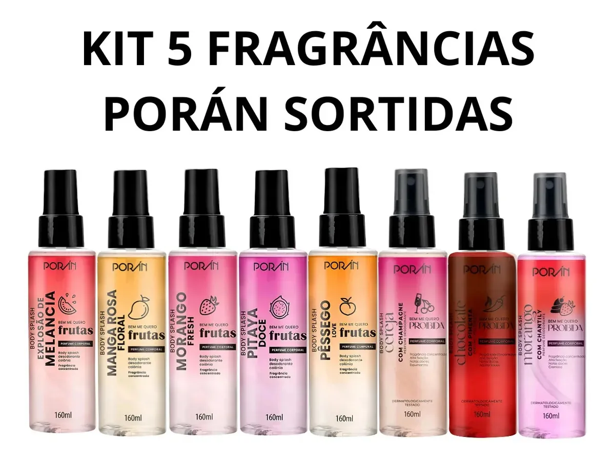 Body Splash Corporal Porán Feminino de 160ml Fragrâncias Sortidas