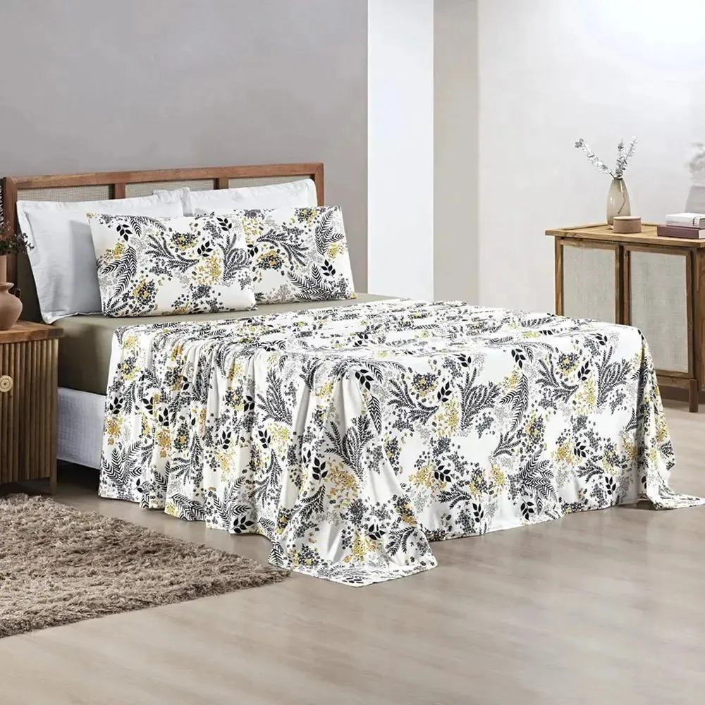 Roupa De Cama Solteiro Kristen 100% Algodão Caqui