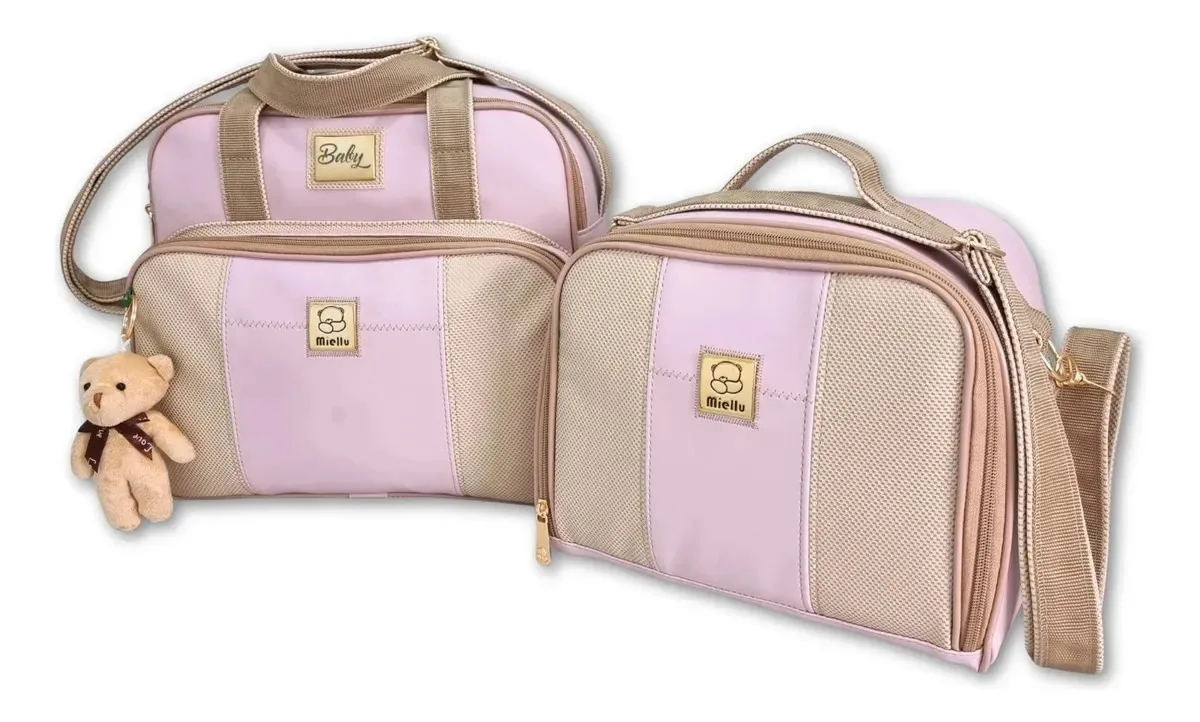 Kit Bolsas Maternidade Média Personalizada Bebê E Térmica Cor Lilás