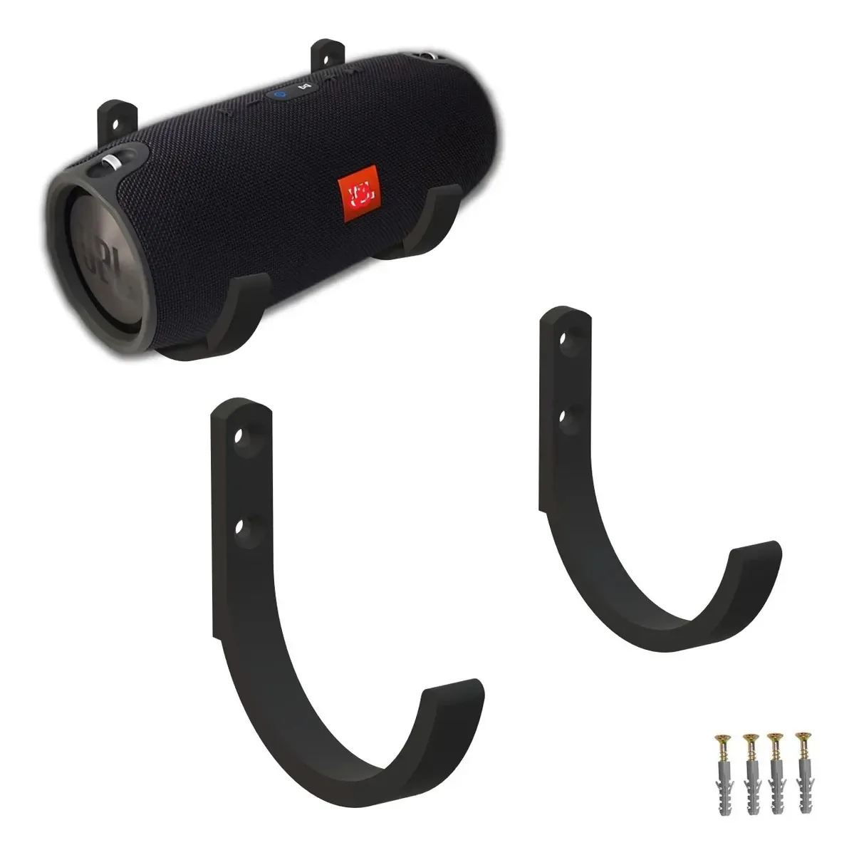 Suporte De Parede Para Caixa De Som Jbl Charge3 C/ Parafusos Preto