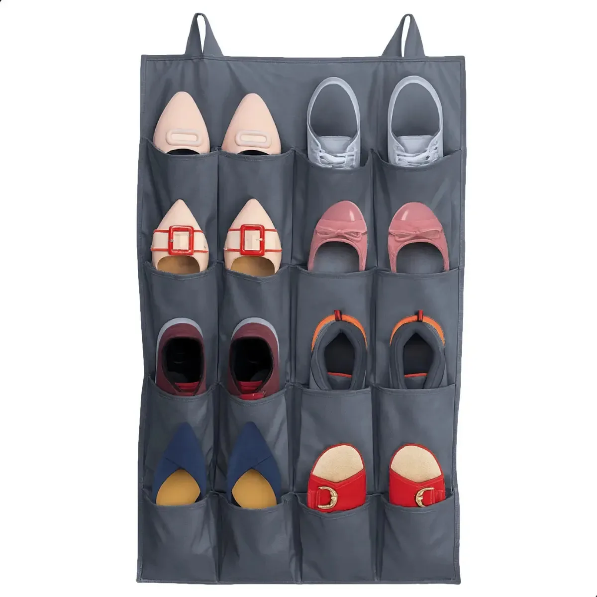 Sapateira De Porta Organizador Calçados Vertical 8 Pares Cor Cinza