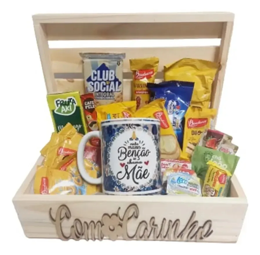 Cesta Café Da Manhã Aniversário Com Caneca Nossa Senhora