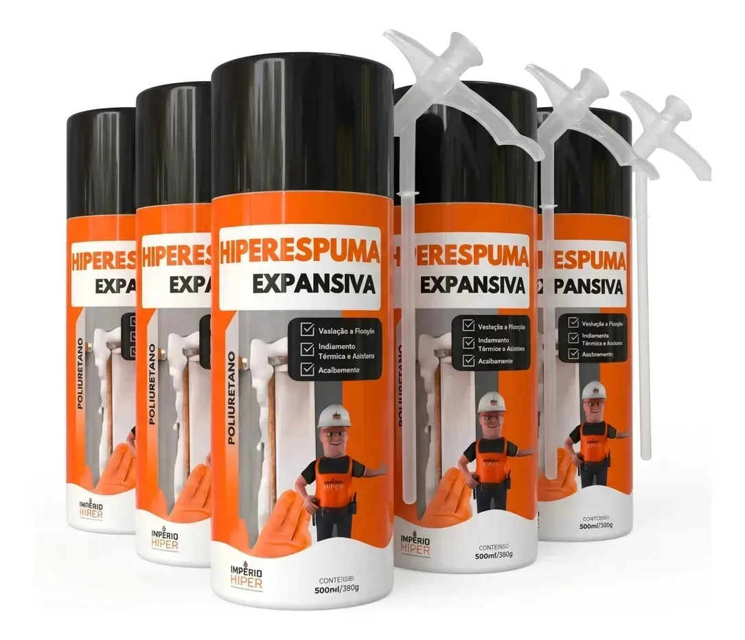 Kit 06 Espuma Expansiva Poliuretano Multiuso Vedação Selante